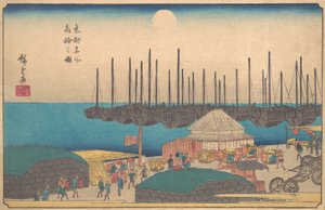 Tegning av Takanawa, ? 1841. , mygg. 1841. av Ando Hiroshige