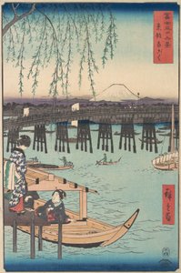 Toto, Ryogoku, fra serien Thirty-six Views of Mount Fuji Fugak..., 4. måned, Hesteår 1858. av Ando Hiroshige