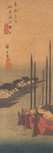Disig måne i Tsukudajima. av Ando Hiroshige
