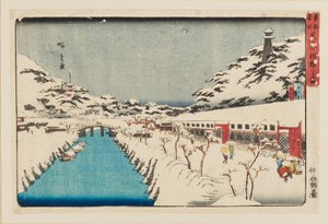 ODBock p Hayashi - Shiba Akabane no Yuki, 1797-1858 av Ando Hiroshige