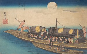 Yodogawa, ikke sant? 1834. , mygg. 1834. av Ando Hiroshige