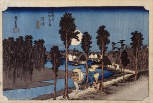 Dusk Scene In Numazu, #13 (treblokktrykk) av Ando or Utagawa Hiroshige