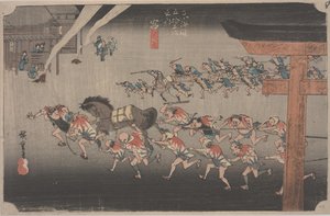 Festival at Atsuta Shrine av Ando or Utagawa Hiroshige