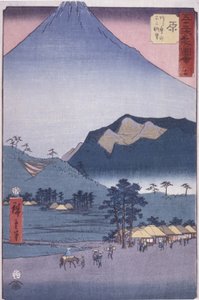 Hara: View Of Ashitakayama And Fuji (farget treblokktrykk) av Ando or Utagawa Hiroshige
