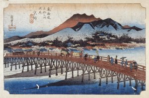 Keishi (Kyoto), Capital (farget treblokktrykk) av Ando or Utagawa Hiroshige