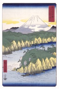 Lake At Hakone (Hakone No Kosui) (farget treblokktrykk) av Ando or Utagawa Hiroshige