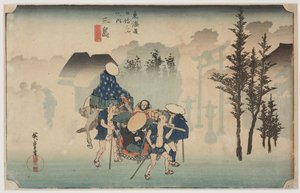 Morgentåke av Ando or Utagawa Hiroshige