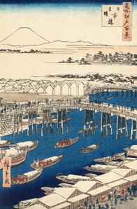 Nihonbashi, C-air Hayashi g Af hånd r S w av Hiroshige Utagawa av Ando or Utagawa Hiroshige