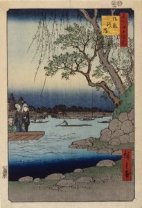 Stallvold (farget treblokktrykk) av Ando or Utagawa Hiroshige