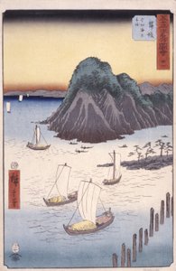 Station 31, Maisaka (farget treblokktrykk) av Ando or Utagawa Hiroshige