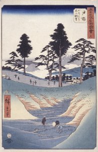 Station 6, Totsuka (treblokktrykk) av Ando or Utagawa Hiroshige