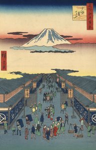 Av Suruga-St Reet-medlem og jeg av Hiroshige Relief av Ando or Utagawa Hiroshige
