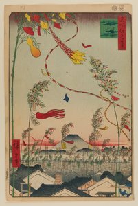 Byen blomstrer, Tanabata-festivalen av Ando or Utagawa Hiroshige