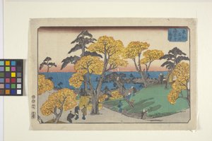 Views Of Yedo (treblokktrykk i farger) av Ando or Utagawa Hiroshige