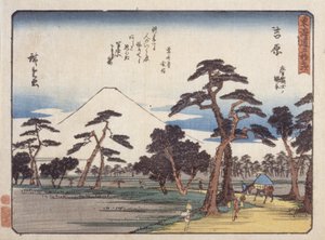 Yoshiwara (farget treblokktrykk) av Ando or Utagawa Hiroshige