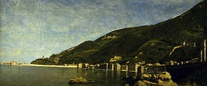 Castellamare, nær Napoli (olje på lerret) av André (attr. to) Giroux