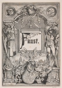 Tittelside og vignett for en utgave av "Faust", München 1884