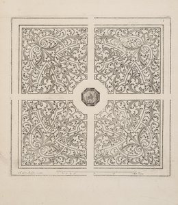 Design for Parterre, fra Theatre des Plans et Jardinages, pub.1652 (gravering) av André Mollet