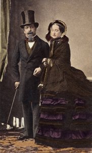 Napoleon III og keiserinne Eugenie av Disderi (1819-1889) - ca. 1865 - Digital fargelegging