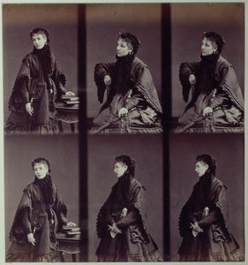 Portrett av Sarah Bernhardt (1844-1923) i bydrakt av Andre Adolphe Eugene Disderi