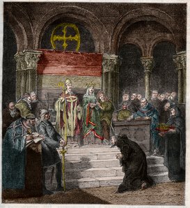 Keiser Henri IV (1050-1106) ved føttene til pave Gregor VII (1020-85) av Andre Cluysenaar