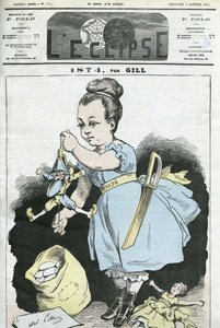 1874: en kvinne manipulerer en dukke. Omslag i "" L
