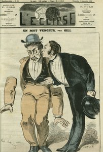 Et hevngjerrig ord, den første mannen får armene fallende når han hører ordet "sensur". Omslag i "" L