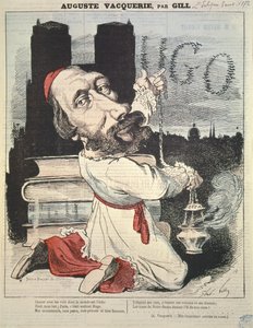 Auguste Vacquerie (1819-95) fra omslaget til LEclipse, gravert av Yves & Barret, 3. november 1872 av Andre Gill