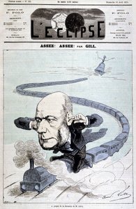 Tegneserie "" om fratredelsen til Mr. Grévy"" - av Gill, i "" L