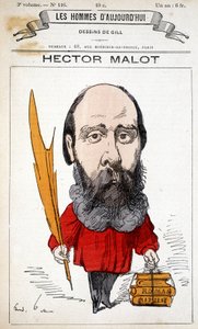 Tegneserie av Hector Malot, fransk forfatter (1830-1907) - av Gill, i "" Les Hommes d