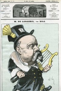 Tegneserie av Viscount de Lorgeril, fransk politiker. Omslag i "" L