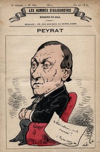 Tegneserie av Alphonse Peyrat (1812-1890) engelsk journalist fra 'Les Hommes d'today' ca. 1880 1880 av Henri Demare (1846-1888) av Andre Gill