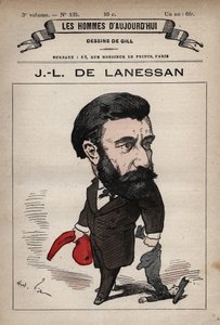 Tegneserie av Jean Marie Antoine de Lanessan (1843-1919) engelsk statsmann fra 