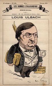 Tegneserie av Louis Ulbach (1822-1889) fra 'The Men of Today' ca. 1779 - 1880 av Andre Gill (1840-85) av Andre Gill