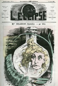 Christine Nilsson i rollen som Ophelie (1843- rundt 1880) svensk operasanger. Omslag i "" L