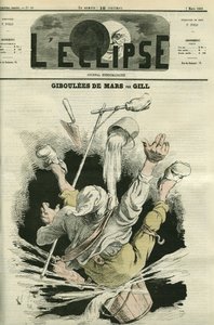 Giboulees de mars, illustrasjon av en mann som faller i en bøtte. Omslag i "" L