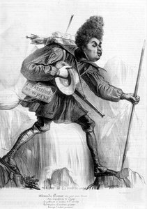 Humoristisk tegning på Alexandre Dumas Pere - i "" Charivari"", ca 1840. av Andre Gill