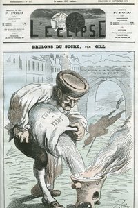 La oss brenne sukker, en karikatur av tilbaketrekningen av tyske tropper fra Frankrike i henhold til Frankfurt-traktaten 16. september. Omslag i "" L