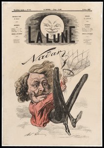 Nadar. Pub. 1867 (farget litografi) av Andre Gill