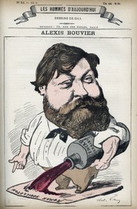 Portrett av Alexis Bouvier (1836-1892), fransk populær romanforfatter og dramatiker. Tegneserie av Gill, Paris. av Andre Gill