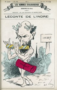 Portrett av Alfred Leconte (1824-1898), fransk farmasøyt, poet, låtskriver og politiker, han var stedfortreder for Indre fra 1876 til 1898. Tegneserie av Gill, Paris. av Andre Gill