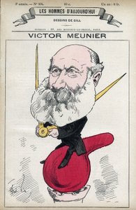 Portrett av Amedee-Victor Meunier (1817-1894), en vitenskapelig journalist, han Iuvra i populariseringen av vitenskapen. Tegneserie av Gill, Paris. av Andre Gill
