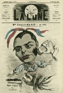 Portrett av Celestine Galli-Marie (Galli Marie) (1840-1905), fransk sanger for Opera-Comique. Tegneserie av Gill, i «La Lune», 1. desember av Andre Gill