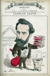 Portrett av Charles Lauth (1836-1913), en fransk kjemiker, han var direktør for Ecole Superieur de Physique et de Chemistry Industrielles (ESPCI) i Paris. Tegneserie av Gill, Paris. av Andre Gill