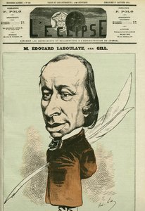 Portrett av Edouard Rene de Laboulaye (1811-1883), fransk jurist, poet og politiker, han var også oppfinneren av Statuede la Liberte. Omslag i "" L