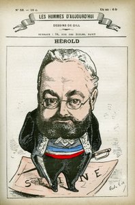 Portrett av Ferdinand Herold (1828-1882), fransk politiker. Karikatur av Gill, Paris. av Andre Gill