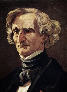 Portrett av Hector Berlioz, fransk komponist, detalj (olje på lerret av Andre Gill