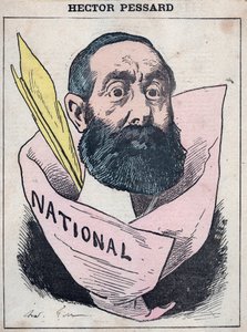 Portrett av Hector Pessard, fransk journalist og eier av avisen "" Le National"" tegneserie av Andre Gill, i "" Les Hommes d
