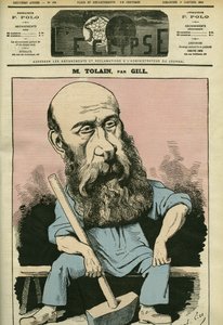 Portrett av Henri Louis Tolain (1828-1897), fransk gravør og politiker. Omslag i "" L