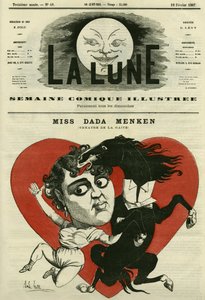 Portrett av frøken Adah-Isaacs Menken, sanger ved theatre de la Gaite i Paris. Tegneserie av Gill, i "The Moon", 10. februar av Andre Gill